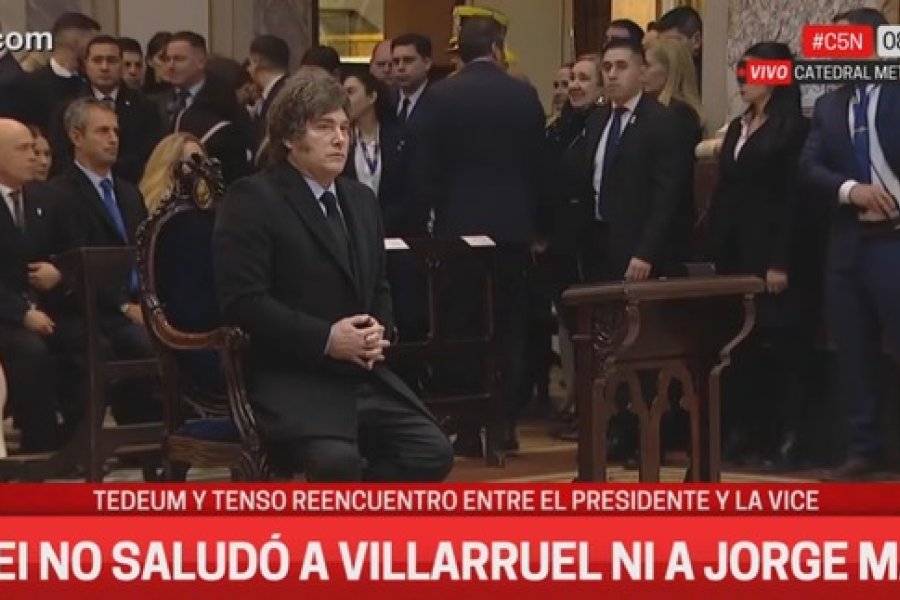 Milei le negó el saludo a Victoria Villarruel y a Jorge Macri en el Tedeum