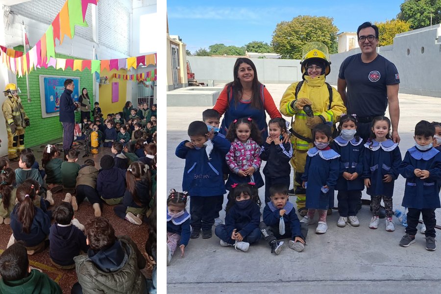 Concientización y educación: Bomberos visitan y reciben a niños de jardines de infantes
