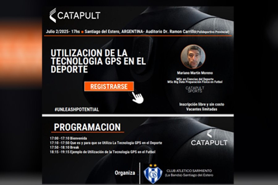 Fútbol y tecnología: El Club Sarmiento te invita a capacitarte sobre GPS en el rendimiento profesional.