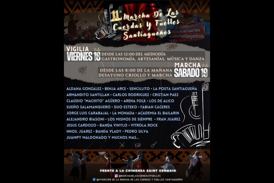 La 11ª Marcha de las Cuerdas y Fuelles Santiagueños llega con música, tradición y emoción popular