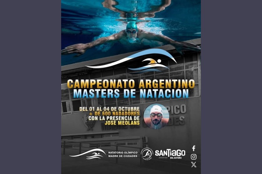 Santiago será sede del Campeonato Argentino Masters de Natación