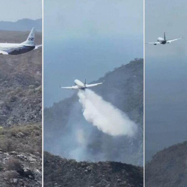 Así combate el incendio en Córdoba el avión hidrante más grande de Latinoamérica