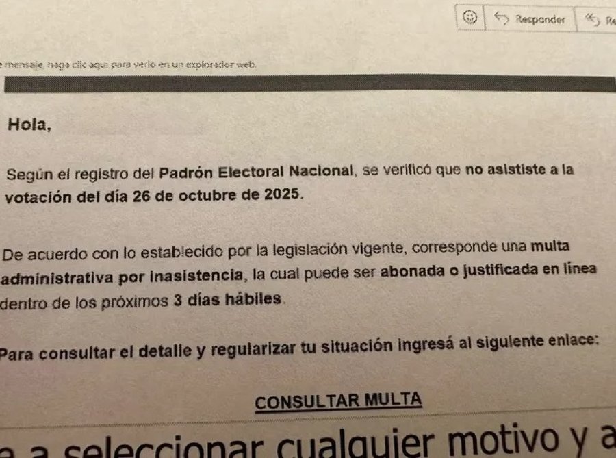 Alerta de la Justicia: Advierten por estafa virtual con falsas multas de «MiArgentina» por no ir a votar