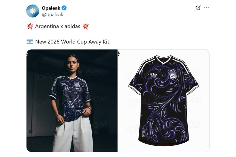 Se filtró la camiseta suplente que Argentina usaría en el Mundial 2026