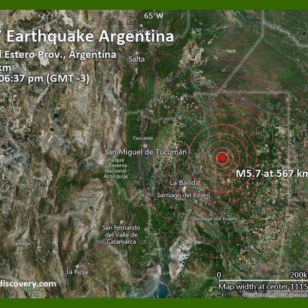 Sismo de 5,7 de magnitud se registró en el interior de Santiago del Estero
