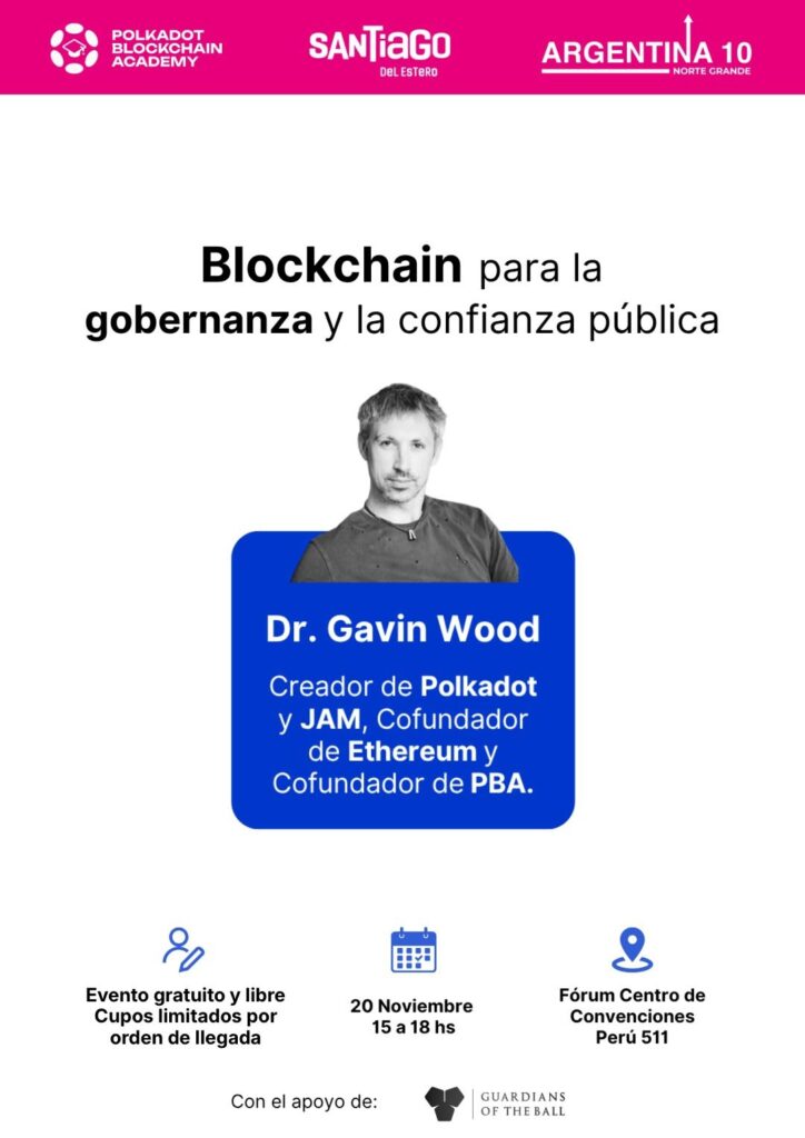 Gavin Wood visita Santiago del Estero para hablar sobre blockchain y Web3