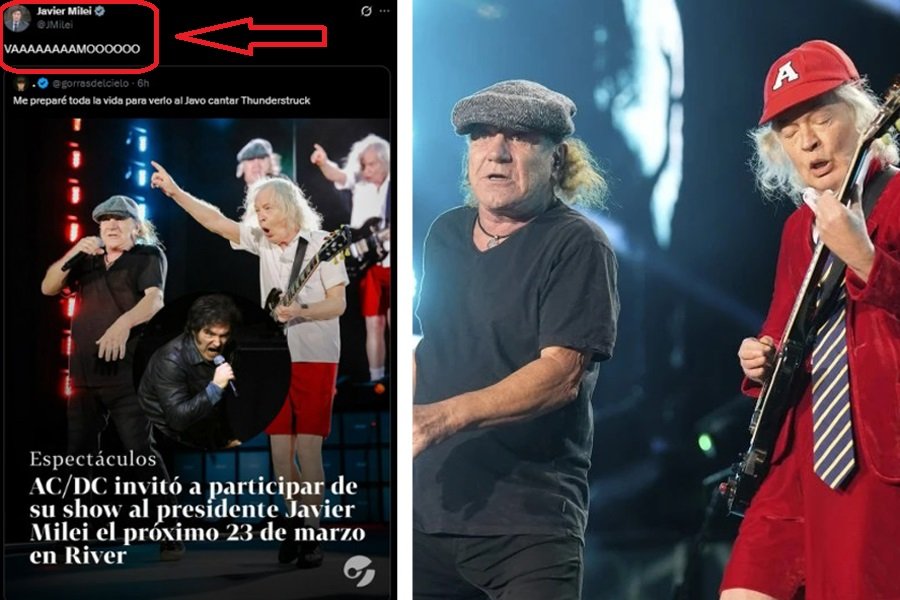 Viral y Política: Javier Milei borró un posteo donde celebraba una fake news sobre AC/DC