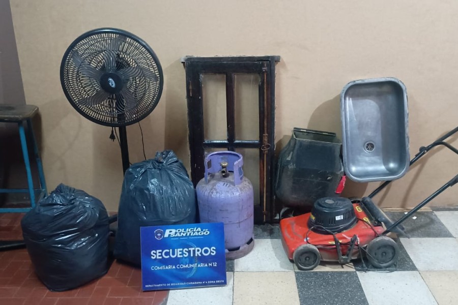 Recuperan electrodomésticos, ropa y una bacha robada en operativos en La Banda y Suri Pozo