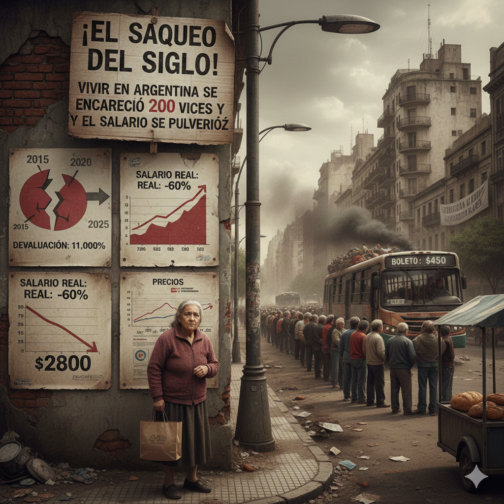 El saqueo del siglo: Vivir en Argentina se encareció 200 veces y el salario se pulverizó