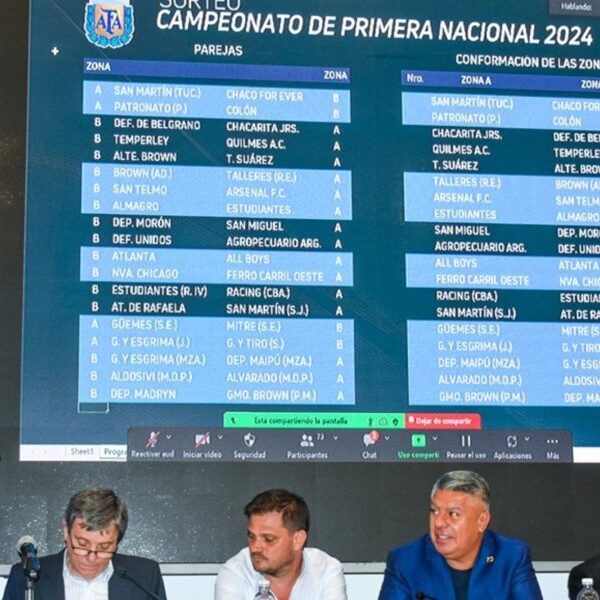 Cambio en la AFA: Sorteo del fixture de la primera nacional postergado hasta el 22 de diciembre