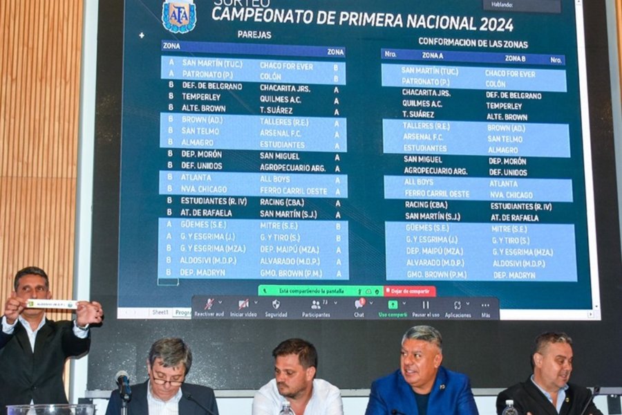 Cambio en la AFA: Sorteo del fixture de la primera nacional postergado hasta el 22 de diciembre