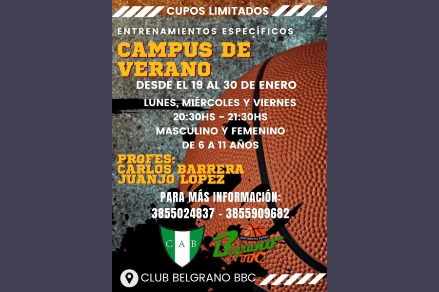 Belgrano BBC lanza su Campus de Verano para el básquet infantil