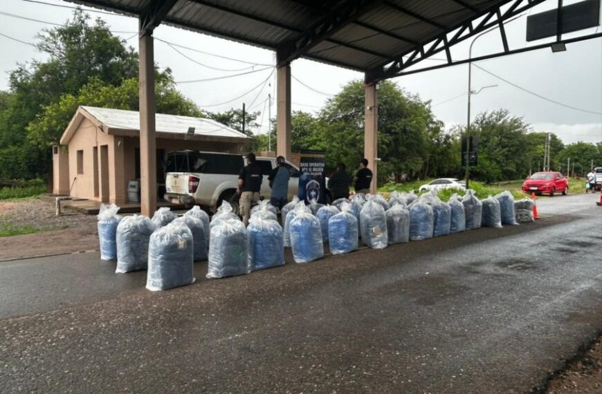 Golpe al tráfico de hojas de coca: Incautan más de 900 kg en el norte provincial