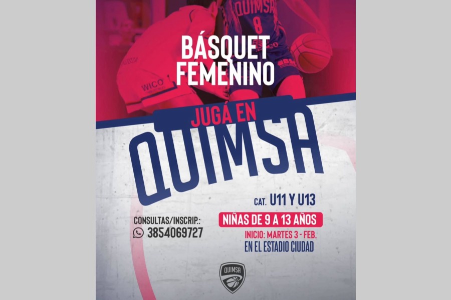 Quimsa lanza la convocatoria para su básquet femenino formativo