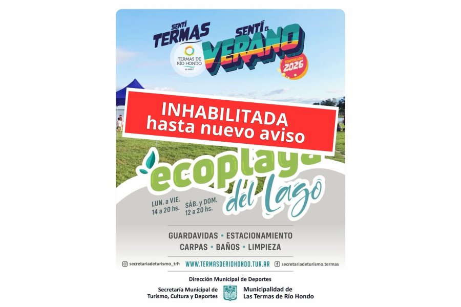 Las Termas clausura la Eco Playa y el Camping del Río por la creciente del Dulce