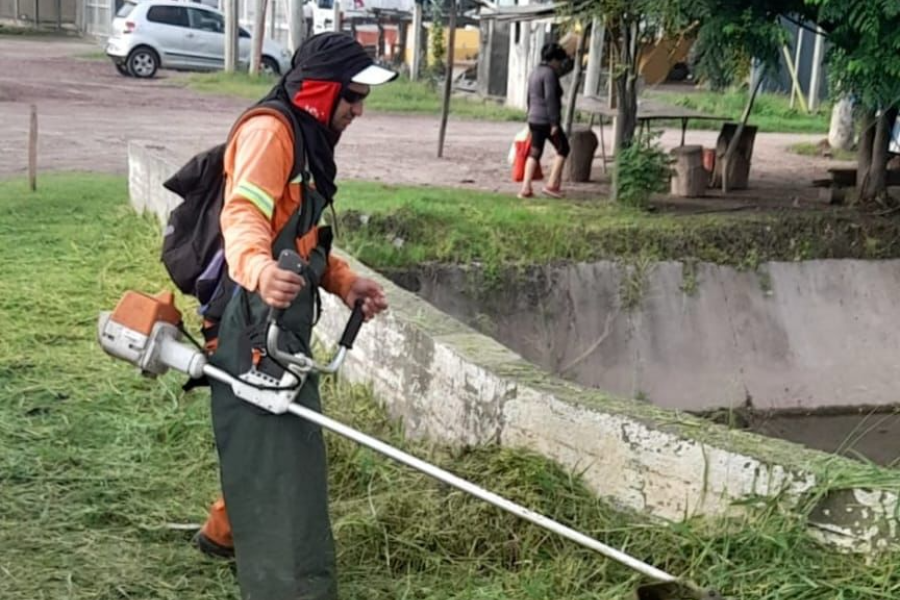 El municipio limpia la Circunvalación ante el descuido de Vialidad Nacional