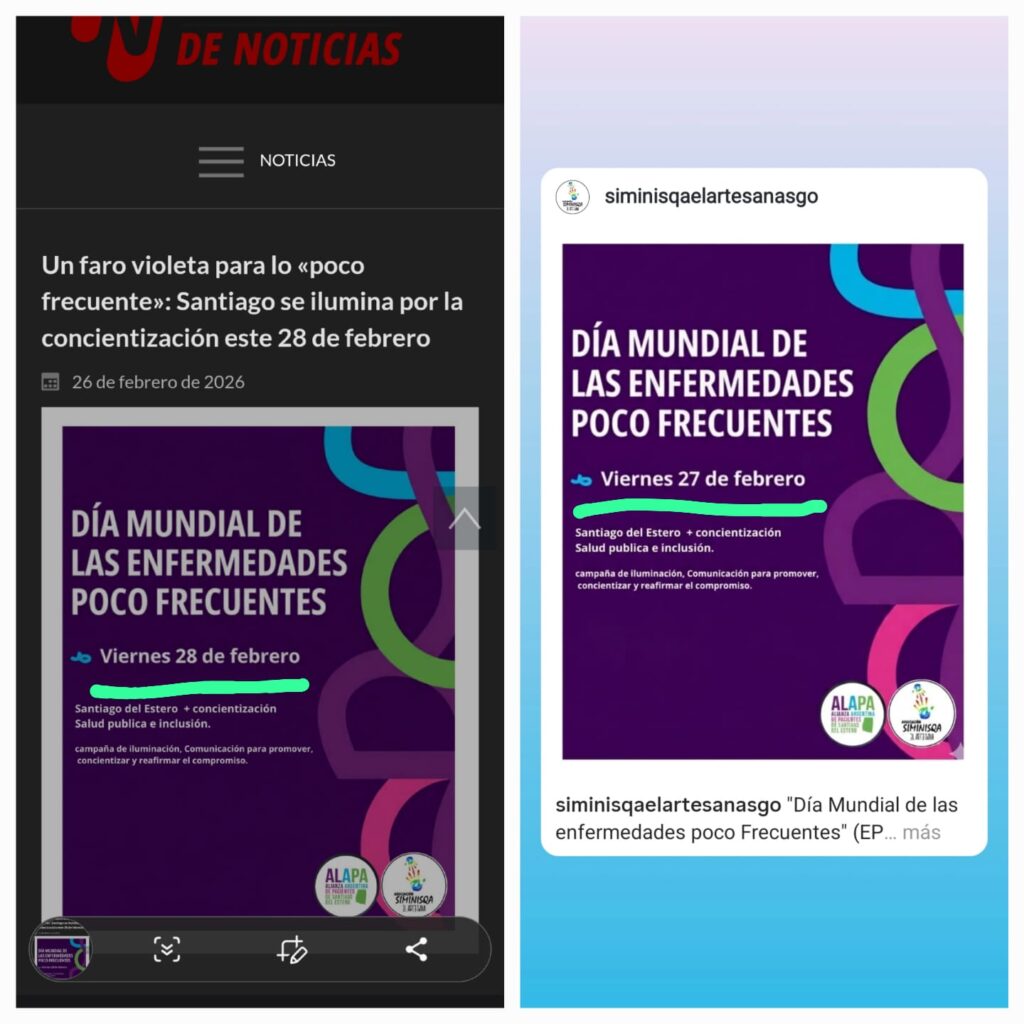 Un faro violeta para lo «poco frecuente»: Santiago se ilumina por la concientización este 28 de febrero