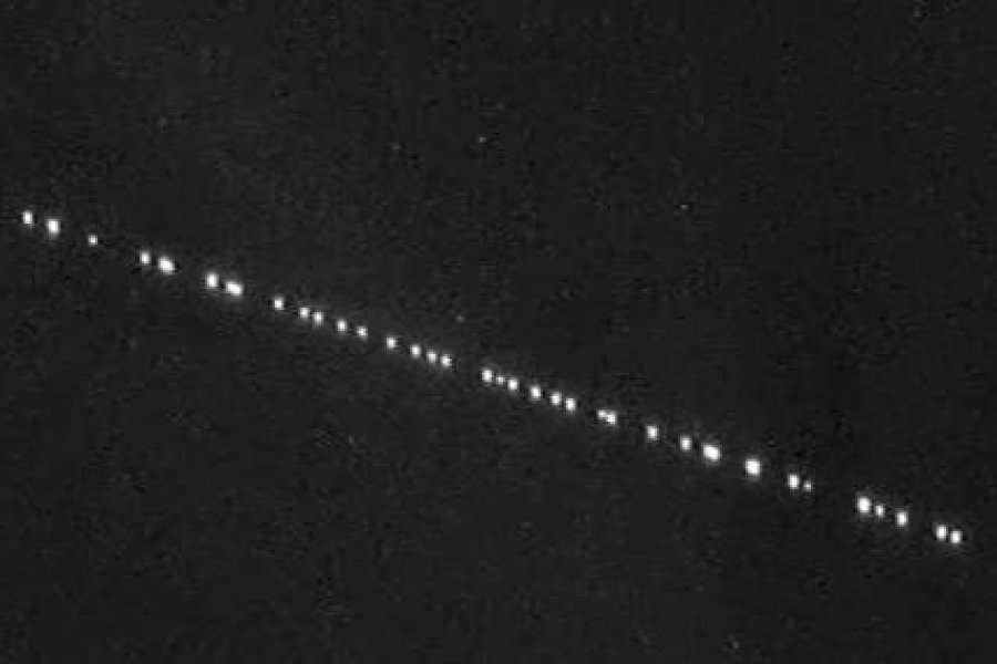 El cielo santiagueño se iluminó con el «tren de luces» de Starlink