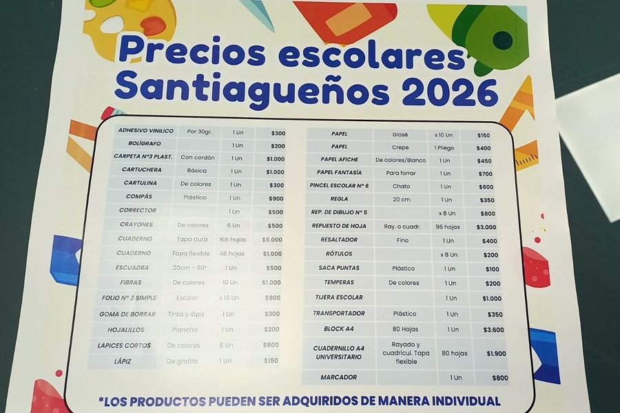 Lanzamiento de los «Precios Escolares Santiagueños 2026»