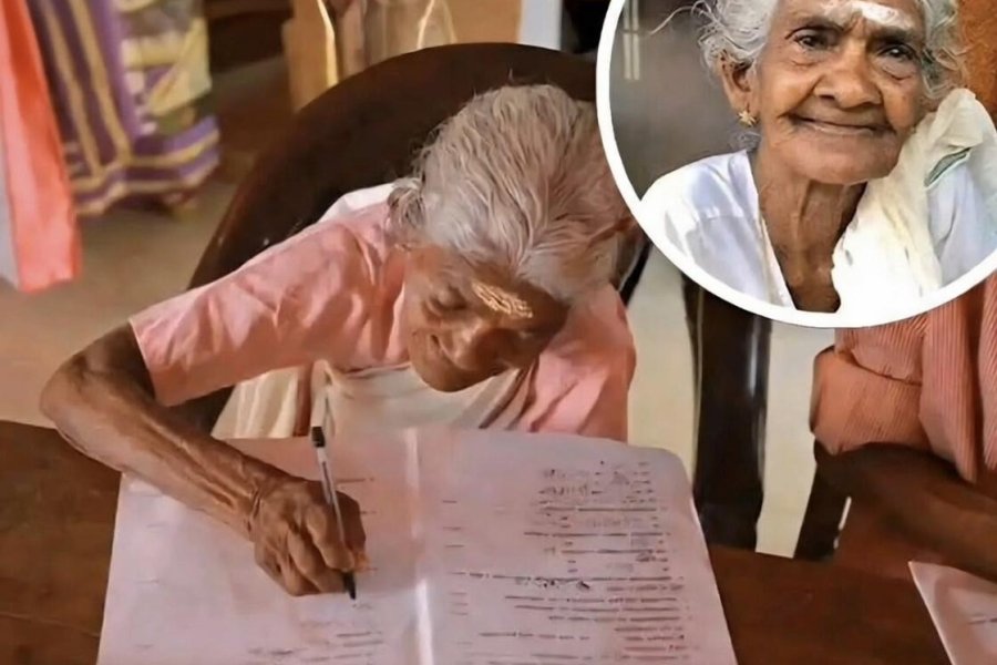 Nunca es tarde: Karthyayani Amma, la abuela de 96 años que sacó 98/100 en su primer examen
