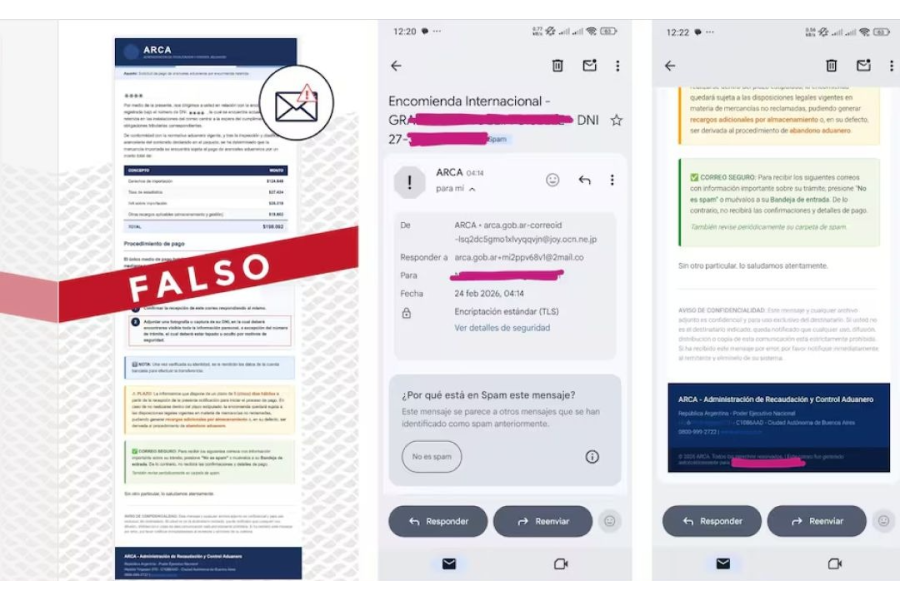 Alerta por estafas: Circulan correos falsos que imitan comunicaciones oficiales del ARCA