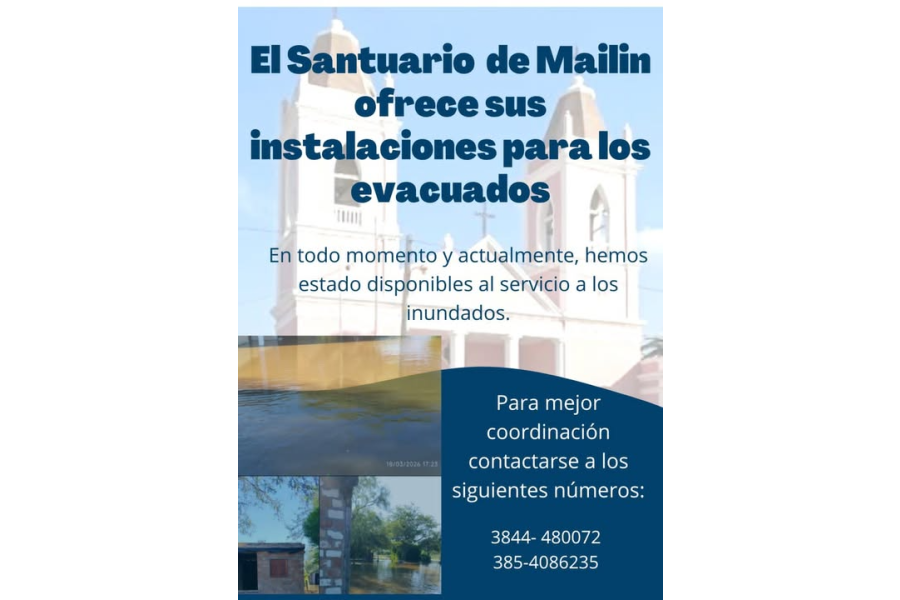 El Santuario de Mailín se convierte en refugio para familias afectadas por las inundaciones