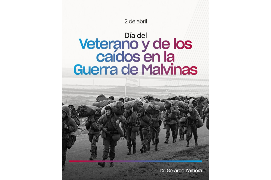 Zamora homenajeó a los héroes de Malvinas con un mensaje por el 2 de abril