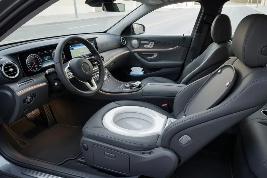 Una automotriz china patentó un auto con “inodoro a bordo” para viajes largos