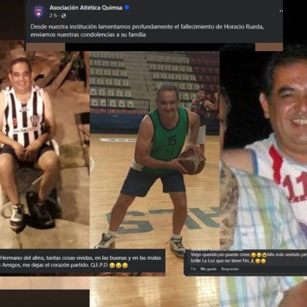 Conmoción en Santiago por el fallecimiento de Horacio Rueda, un histórico del básquet local