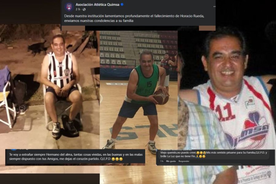 Conmoción en Santiago por el fallecimiento de Horacio Rueda, un histórico del básquet local