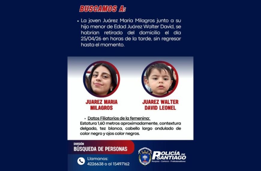 Búsqueda desesperada: Joven de 18 años y su hijo de 2 años desaparecieron en la Capital