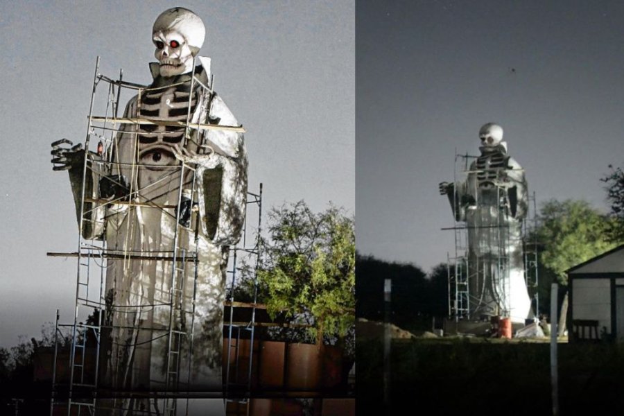 Un «San La Muerte» gigante que se construye en nuestra provincia genera revuelo y polémica