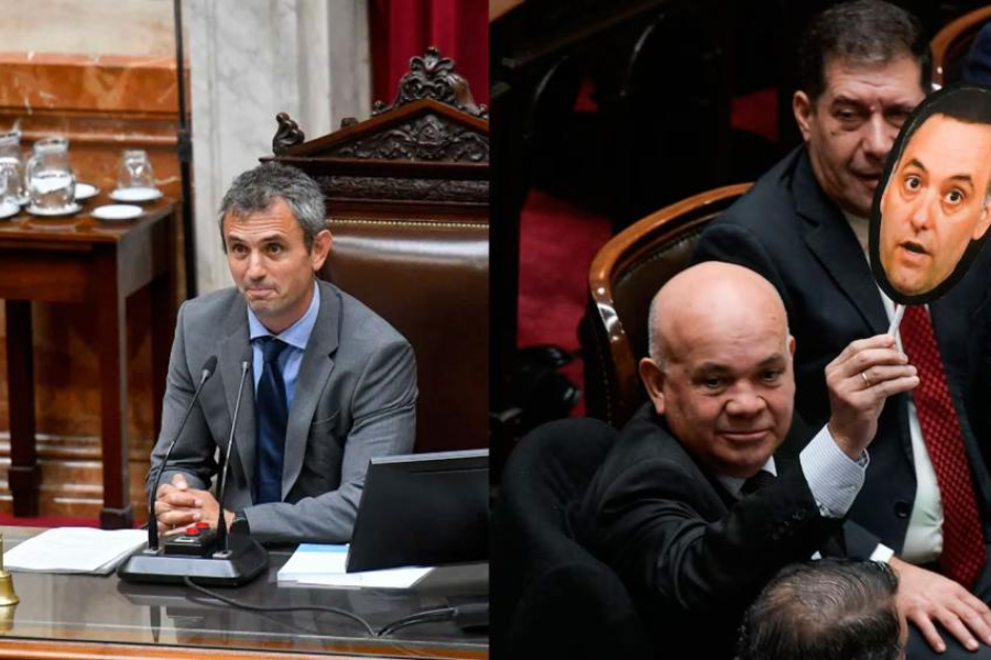Tenso cruce en Diputados entre Martin Menem y el legislador Aldo Leiva por una mascara de Manuel Adorni