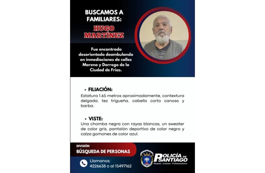 Encontraron a un hombre desorientado y piden ayuda para ubicar a sus familiares