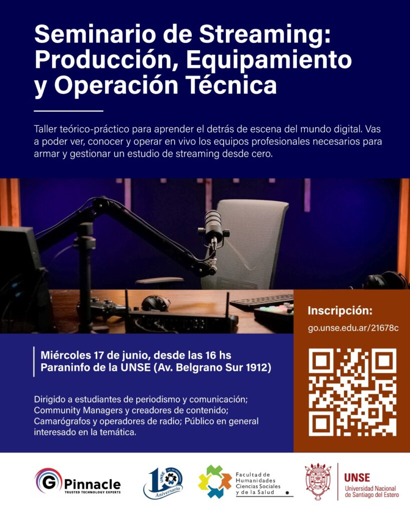Convocatoria académica en la Universidad Nacional de Santiago del Estero para capacitar en producción y operación técnica de transmisión digital Convocatoria académica en la Universidad Nacional de Santiago del Estero para capacitar en producción y operación técnica de transmisión digital