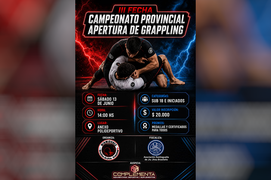 Realización de la tercera y última jornada del Campeonato Provincial Apertura de Grappling en las instalaciones del Polideportivo Provincial