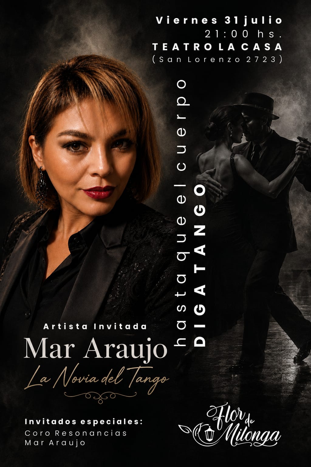El espectáculo Hasta que el cuerpo diga Tango se presentará este viernes en Teatro La Casa
