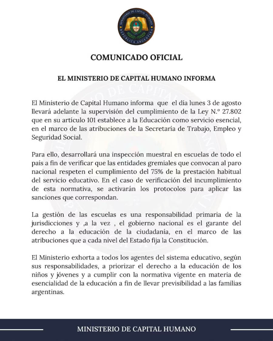 El Gobierno controlará escuelas y aplicará sanciones si hay incumplimientos