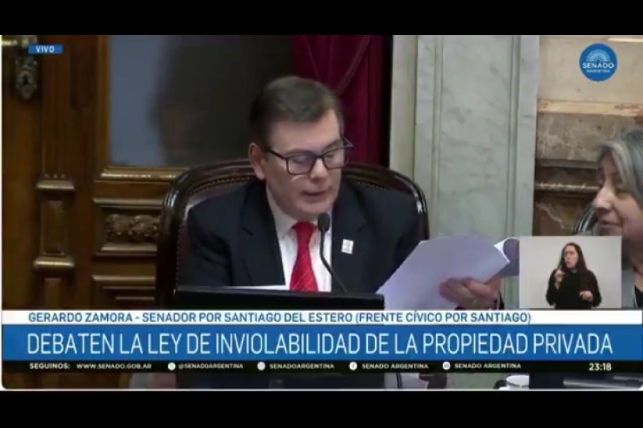 Gerardo Zamora expuso un error técnico en el proyecto de Ley de Propiedad Privada Gerardo Zamora expuso un error técnico en el proyecto de Ley de Propiedad Privada