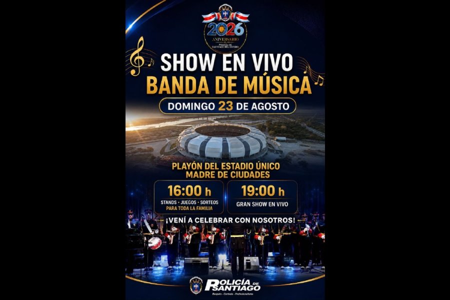 La Policía de la Provincia invita a una jornada familiar en el Estadio Único «Madre de Ciudades»