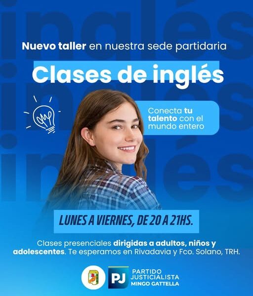 El Partido Justicialista de Las Termas de Río Hondo habilitó un taller gratuito de apoyo en idioma inglés