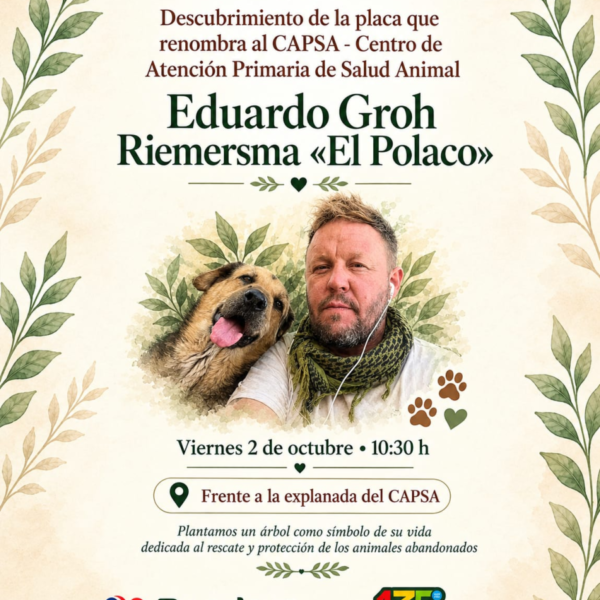 Bandera homenajeará a Eduardo «El Polaco» Riemersma con una placa en el Centro de Atención Primaria de Salud Animal