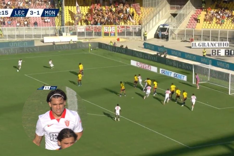 Exequiel Zeballos convirtió un gol de tiro libre en su debut con el Monza en la Serie A