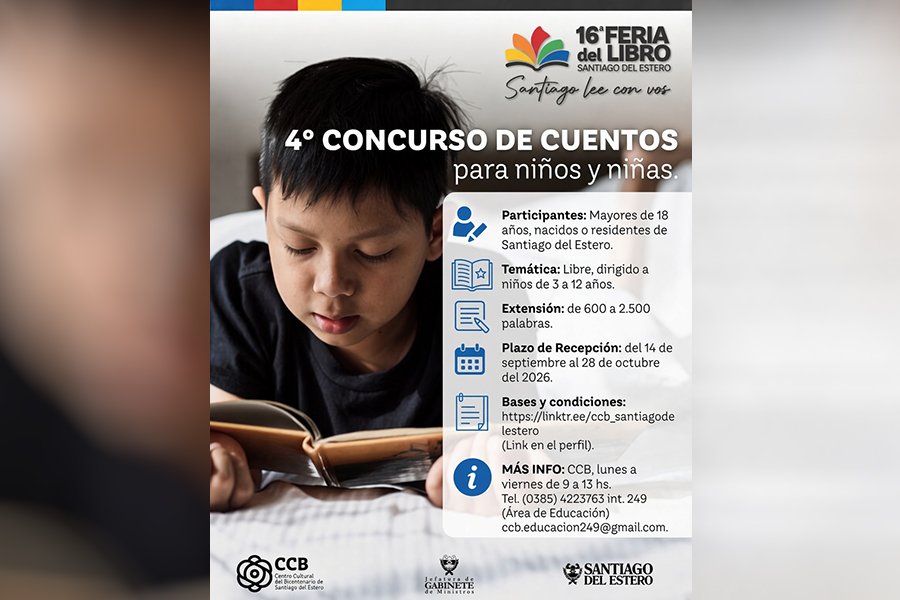 Se abrieron las inscripciones para la cuarta edición del Concurso de Cuentos para Niños y Niñas del CCB Se abrieron las inscripciones para la cuarta edición del Concurso de Cuentos para Niños y Niñas del CCB
