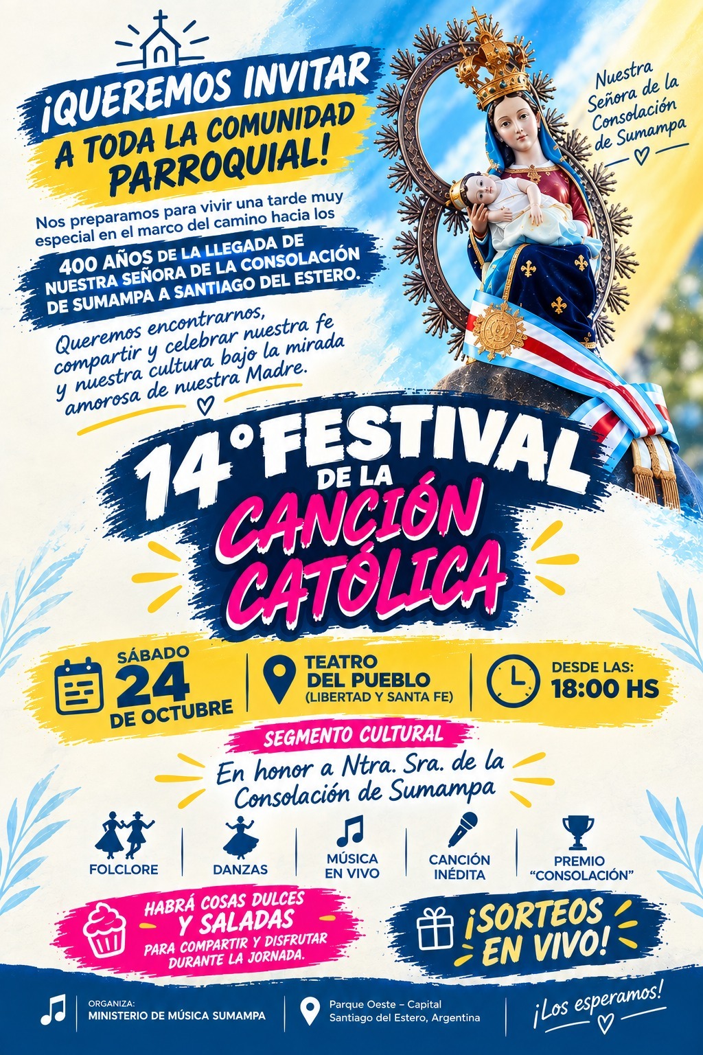 Santiago del Estero se prepara para recibir la 14° edición del Festival de la Canción Católica