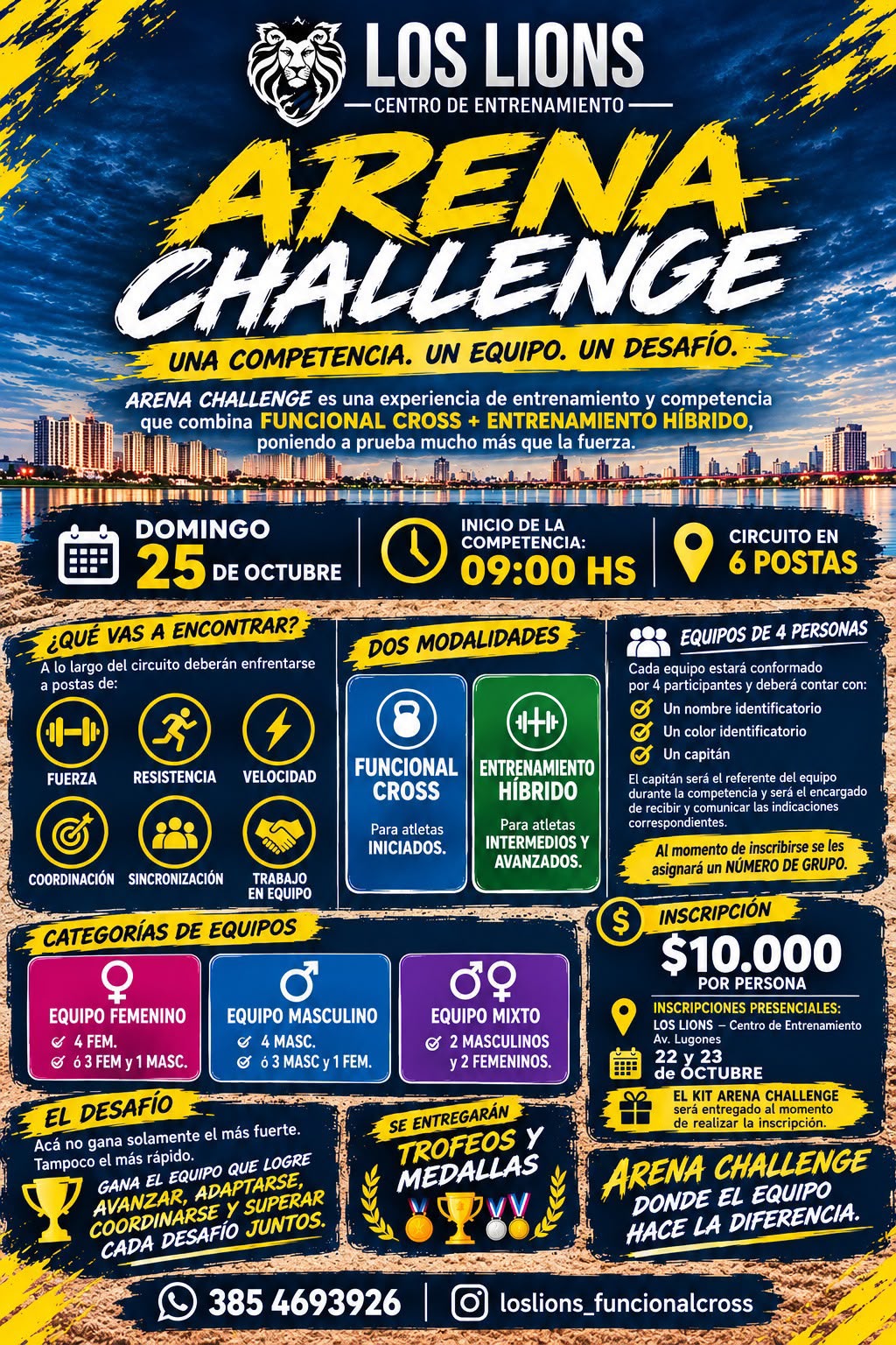 La Costanera Norte será sede de la primera edición de la competencia deportiva ARENA CHALLENGE