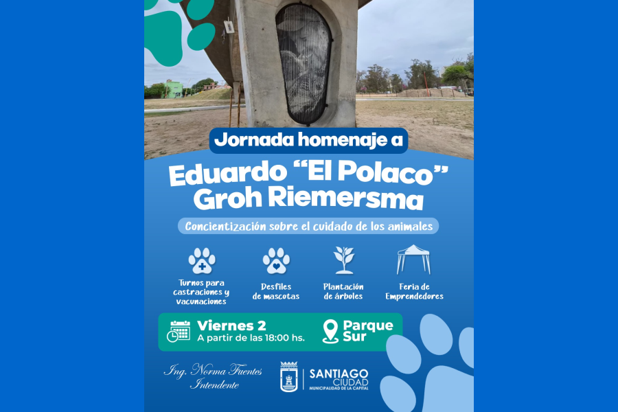 La Municipalidad realizará una jornada de concientización sobre el cuidado animal en homenaje a “El Polaco” Riemersma La Municipalidad realizará una jornada de concientización sobre el cuidado animal en homenaje a “El Polaco” Riemersma
