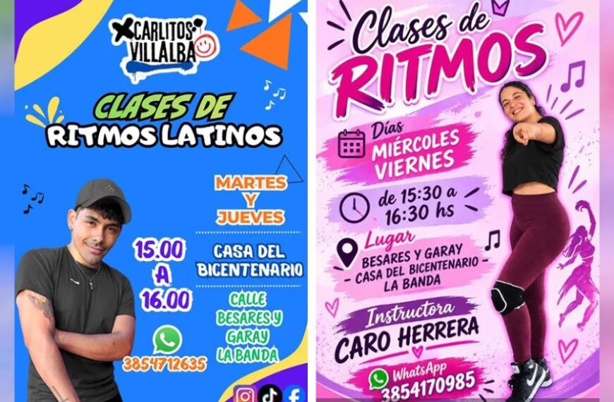 Música y movimiento en La Banda: clases de ritmos, cuatro días a la semana, en la Casa del Bicentenario
